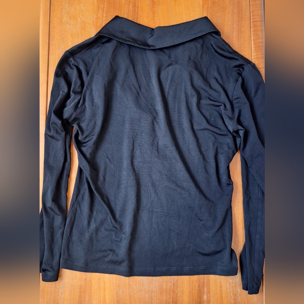 bebe 3/4 Sleeve Polo Top Johnny Collar Preppy Y2K Sexy Small - Picture 3 of 9